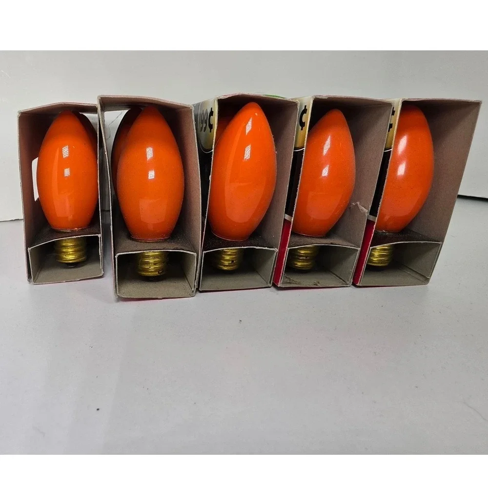 Holiday Seasons C-9 1/4 Replacement Bulbs Orange 7W 120V 20 Count Total 5 Packs